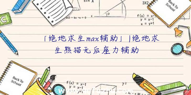 「绝地求生max辅助」|绝地求生熊猫无后座力辅助